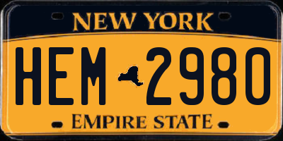NY license plate HEM2980