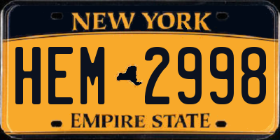 NY license plate HEM2998