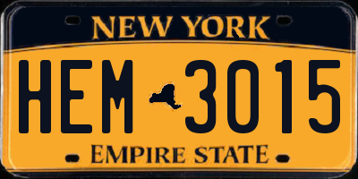 NY license plate HEM3015