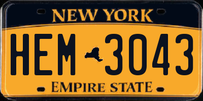 NY license plate HEM3043