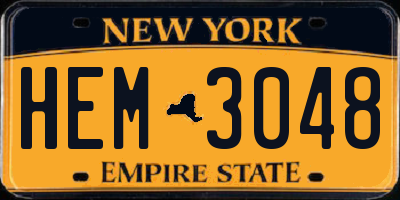 NY license plate HEM3048
