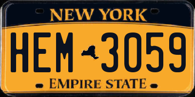 NY license plate HEM3059