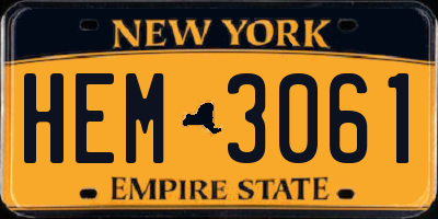 NY license plate HEM3061