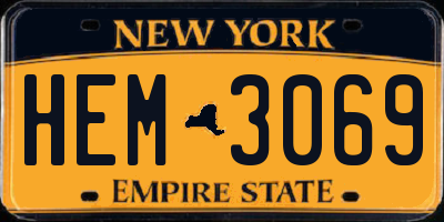 NY license plate HEM3069