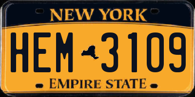 NY license plate HEM3109