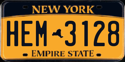 NY license plate HEM3128
