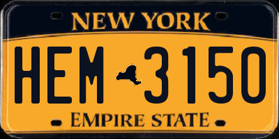 NY license plate HEM3150