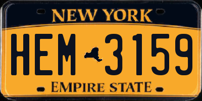 NY license plate HEM3159
