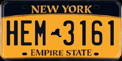 NY license plate HEM3161
