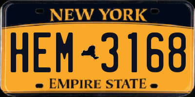NY license plate HEM3168