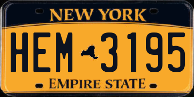 NY license plate HEM3195