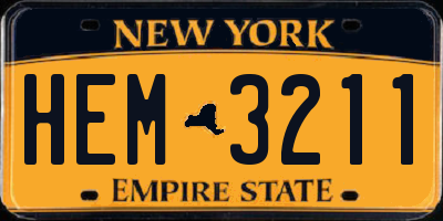 NY license plate HEM3211