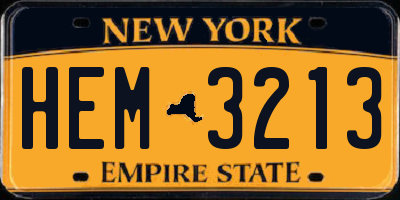 NY license plate HEM3213