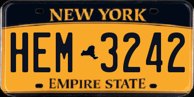 NY license plate HEM3242