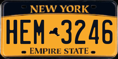 NY license plate HEM3246
