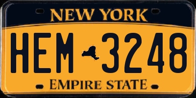 NY license plate HEM3248