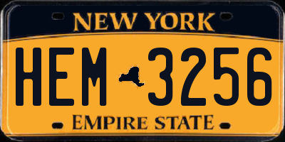NY license plate HEM3256