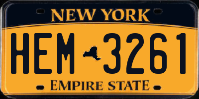 NY license plate HEM3261