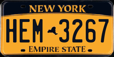 NY license plate HEM3267