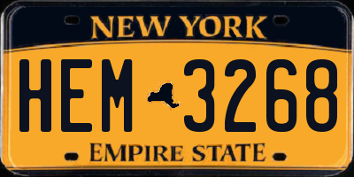 NY license plate HEM3268