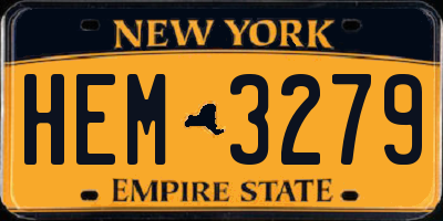 NY license plate HEM3279