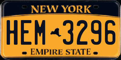 NY license plate HEM3296