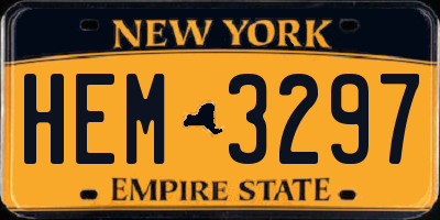 NY license plate HEM3297