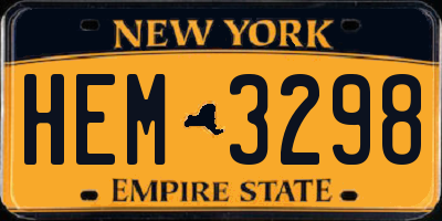 NY license plate HEM3298