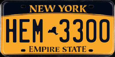 NY license plate HEM3300