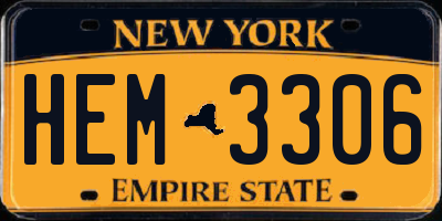 NY license plate HEM3306
