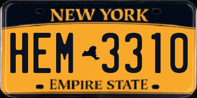 NY license plate HEM3310