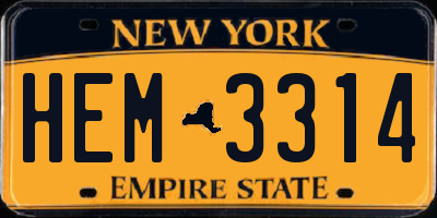 NY license plate HEM3314