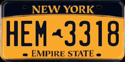 NY license plate HEM3318