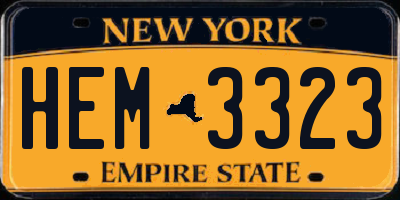 NY license plate HEM3323