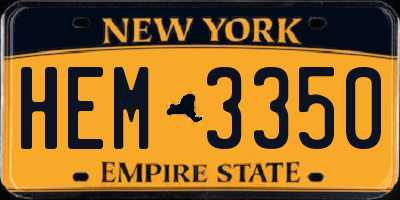 NY license plate HEM3350