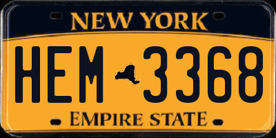 NY license plate HEM3368