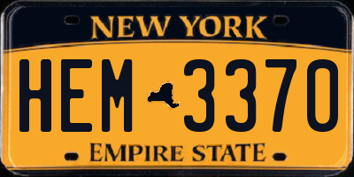 NY license plate HEM3370