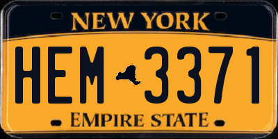 NY license plate HEM3371