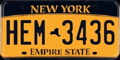 NY license plate HEM3436