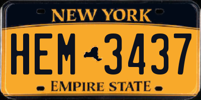 NY license plate HEM3437