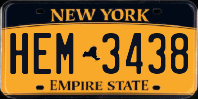 NY license plate HEM3438