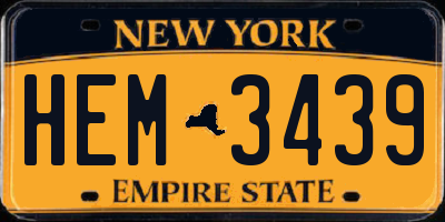 NY license plate HEM3439