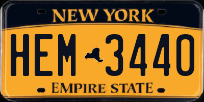 NY license plate HEM3440