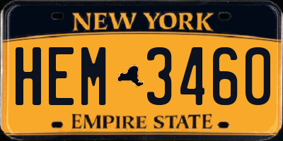 NY license plate HEM3460