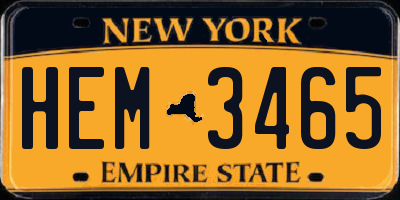 NY license plate HEM3465