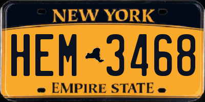 NY license plate HEM3468
