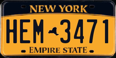 NY license plate HEM3471