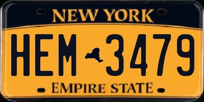 NY license plate HEM3479