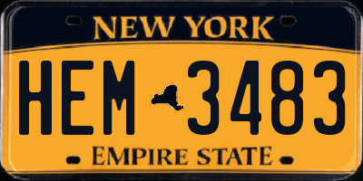 NY license plate HEM3483