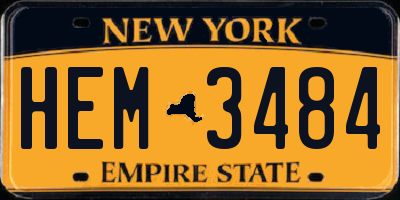 NY license plate HEM3484